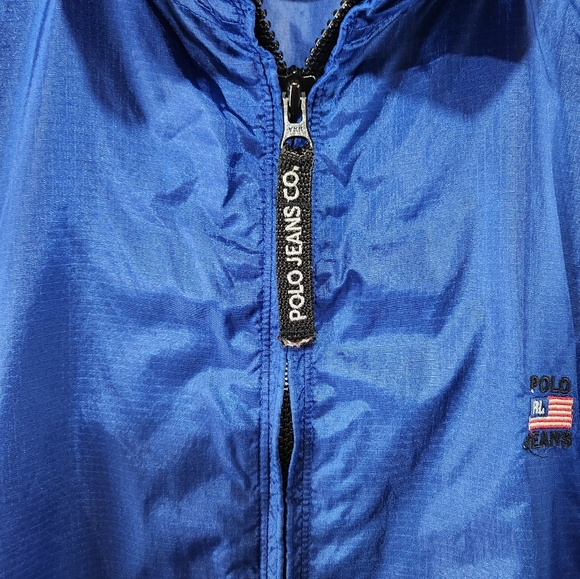 POLO JEANS CO. RALPH LAUREN Royal Blue Lightweight 100% Nylon Windbreaker sz L - Picture 6 of 12